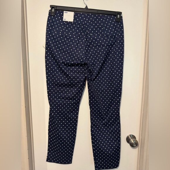 Old Navy Polka Dot Pants - Navy and White - Pull On Ankle Pants - NWT - Size 12 - Picture 3 of 4